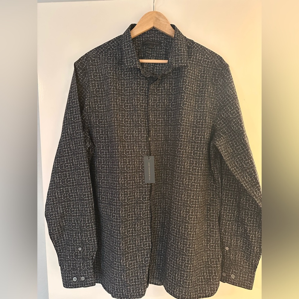 Men's John Varvatos Black and White Shirt